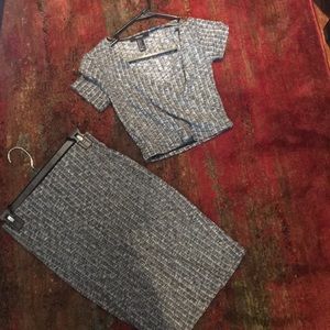 Ribbed 2 piece gray set